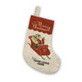 Santa's Sleigh Print 6 Oz. Cotton Canvas Stocking